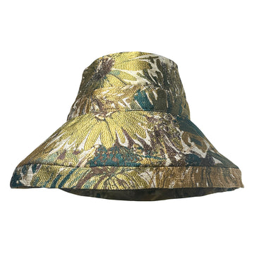 Teresa Foglia Floral Pattern Bucket Hat in Mustard and Brown The Line by Teressa Foglia main image 4