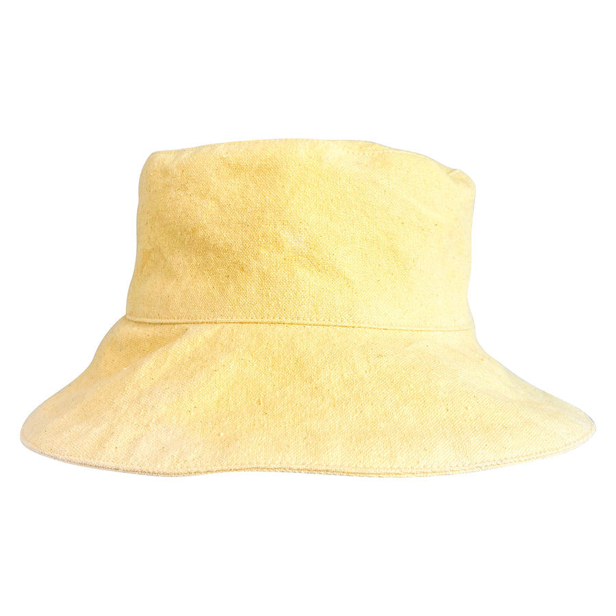 Hand Dyed Yellow Bucket Hat
